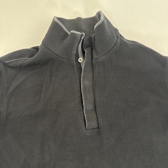 HUGO BOSS Sweater 1/4 Button Up Long Sleeve Pullover Cotton Stretch Shirt Medium - Picture 2 of 9